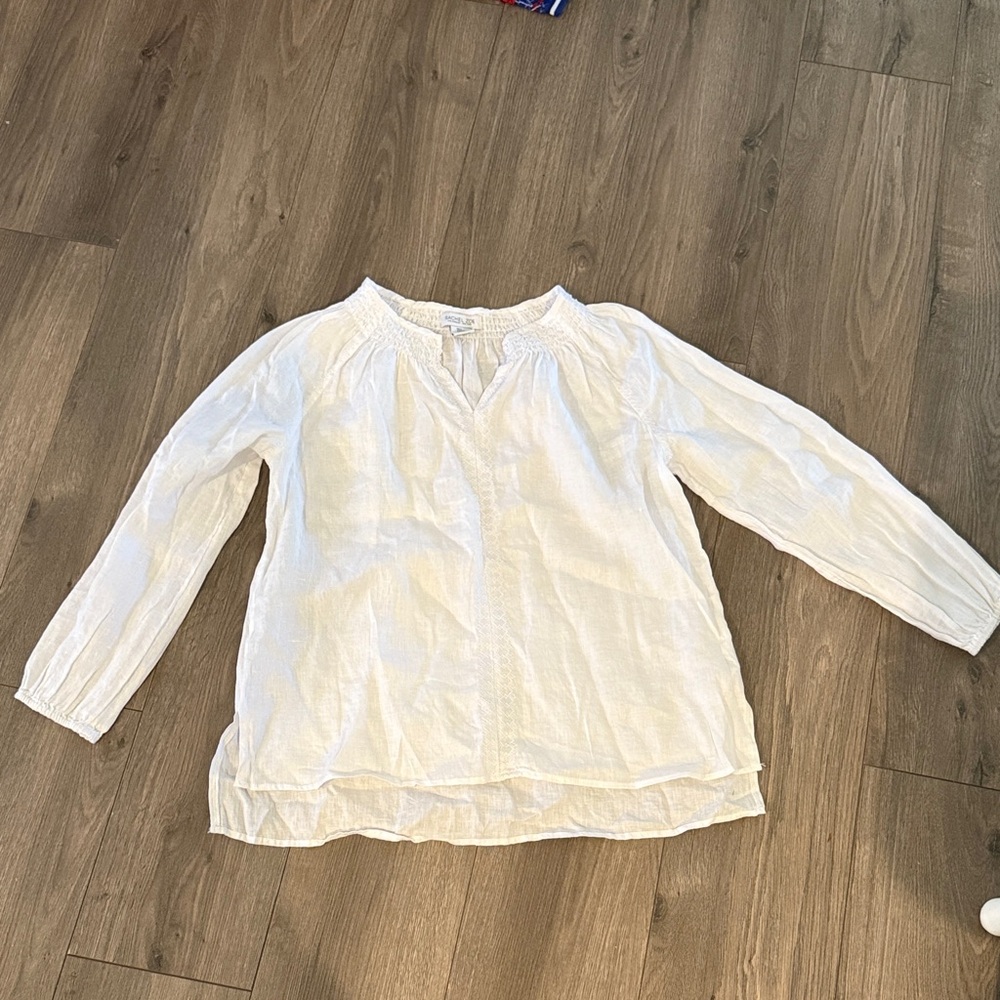 Rachel Zoe White Long-Sleeve Peasant Tunic